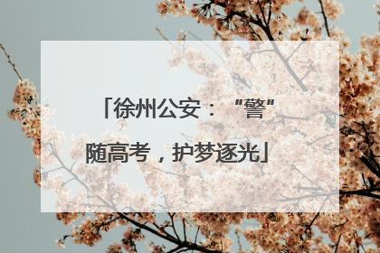 徐州公安：“警”随高考，护梦逐光