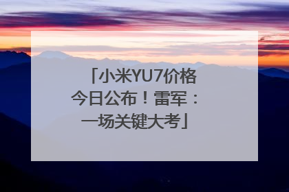 小米YU7价格今日公布！雷军：一场关键大考