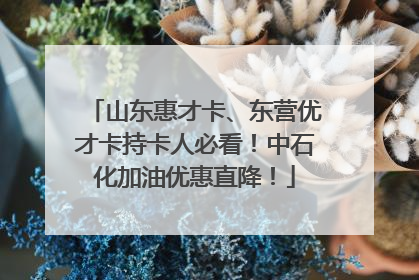 山东惠才卡、东营优才卡持卡人必看！中石化加油优惠直降！