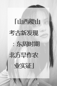 山西稷山考古新发现：东周时期北方旱作农业实证