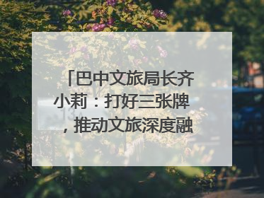巴中文旅局长齐小莉：打好三张牌，推动文旅深度融合｜文旅局长说