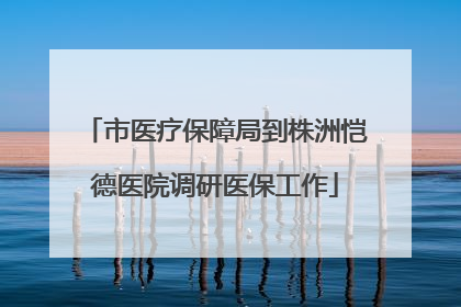 市医疗保障局到株洲恺德医院调研医保工作