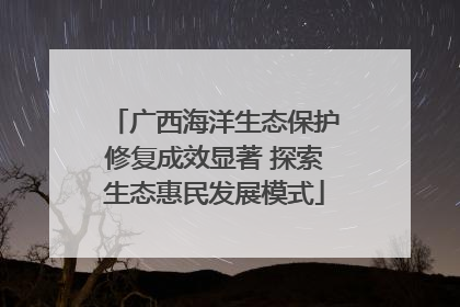 广西海洋生态保护修复成效显著 探索生态惠民发展模式