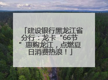 建设银行黑龙江省分行：龙卡“66节”惠购龙江，点燃夏日消费热浪！