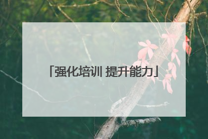 强化培训 提升能力