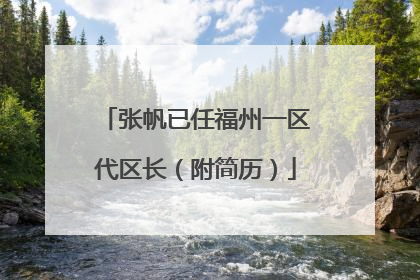 张帆已任福州一区代区长（附简历）
