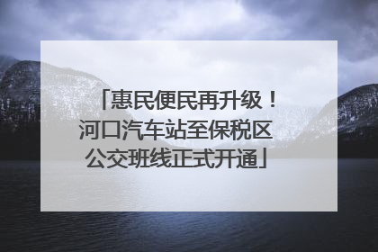 惠民便民再升级！河口汽车站至保税区公交班线正式开通