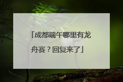 成都端午哪里有龙舟赛？回复来了