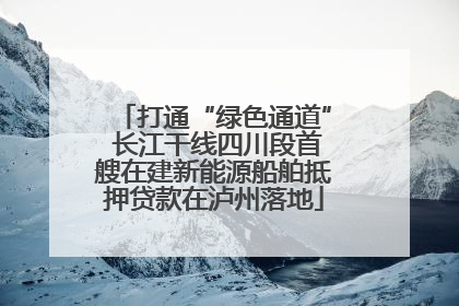 打通“绿色通道” 长江干线四川段首艘在建新能源船舶抵押贷款在泸州落地