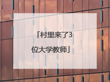 村里来了3位大学教师