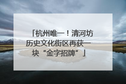 杭州唯一！清河坊历史文化街区再获一块“金字招牌”