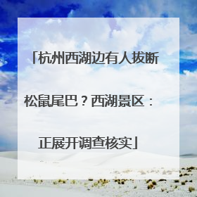 杭州西湖边有人拔断松鼠尾巴？西湖景区：正展开调查核实