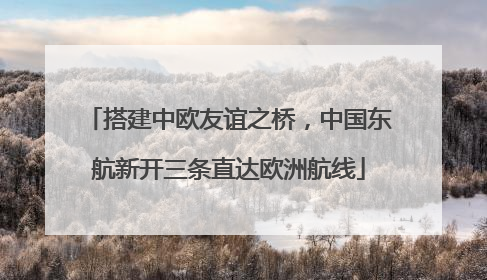 搭建中欧友谊之桥，中国东航新开三条直达欧洲航线