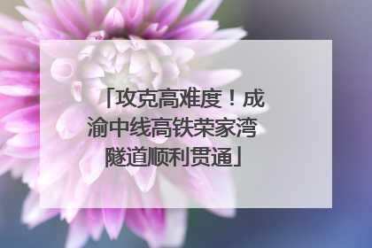攻克高难度！成渝中线高铁荣家湾隧道顺利贯通