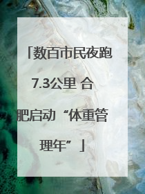 数百市民夜跑7.3公里 合肥启动“体重管理年”