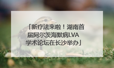 新疗法来啦！湖南首届阿尔茨海默病LVA学术论坛在长沙举办