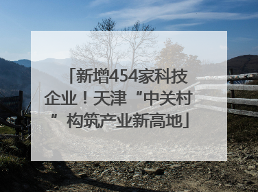 新增454家科技企业！天津“中关村”构筑产业新高地