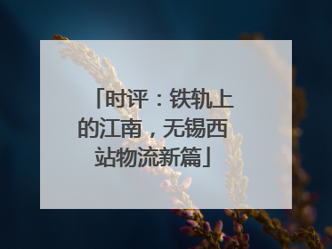 时评：铁轨上的江南，无锡西站物流新篇