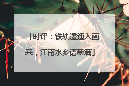 时评：铁轨逶迤入画来，江南水乡谱新篇