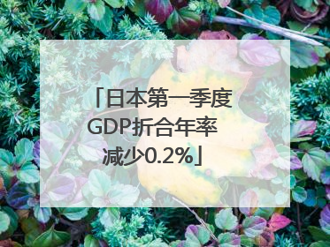日本第一季度GDP折合年率减少0.2%