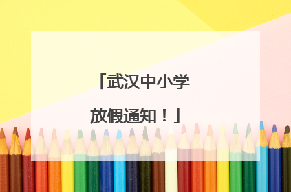 武汉中小学放假通知！