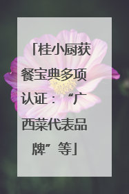 桂小厨获餐宝典多项认证：“广西菜代表品牌”等