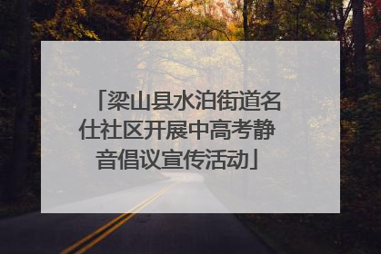 梁山县水泊街道名仕社区开展中高考静音倡议宣传活动