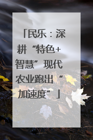 民乐：深耕“特色+智慧”现代农业跑出“加速度”