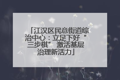 江汉区民意街道综治中心：立足下好“三步棋” 激活基层治理新活力