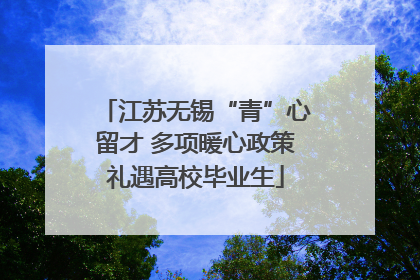 江苏无锡“青”心留才 多项暖心政策礼遇高校毕业生