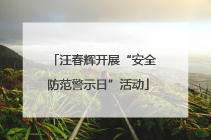汪春辉开展“安全防范警示日”活动