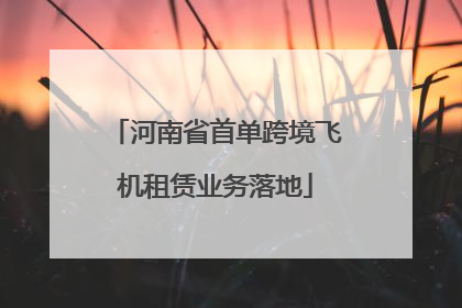 河南省首单跨境飞机租赁业务落地
