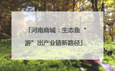 河南商城：生态鱼“游”出产业链新路径