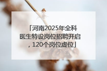 河南2025年全科医生特设岗位招聘开启，120个岗位虚位