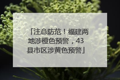 注意防范！福建两地涉橙色预警，43县市区涉黄色预警