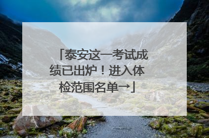泰安这一考试成绩已出炉！进入体检范围名单→