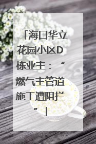 海口华立花园小区D栋业主：“燃气主管道施工遭阻拦”