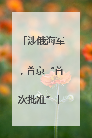 涉俄海军，普京“首次批准”