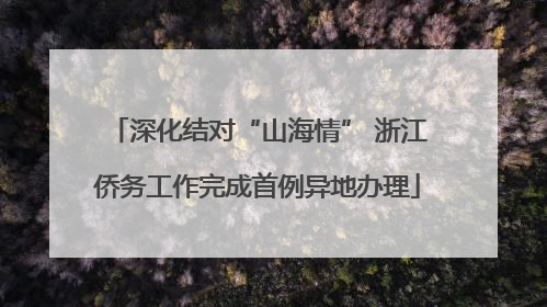 深化结对“山海情” 浙江侨务工作完成首例异地办理