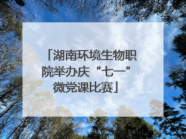 湖南环境生物职院举办庆“七一”微党课比赛