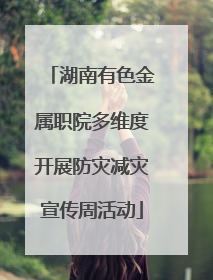 湖南有色金属职院多维度开展防灾减灾宣传周活动