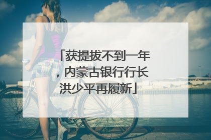 获提拔不到一年，内蒙古银行行长洪少平再履新
