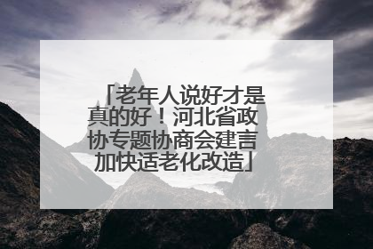 老年人说好才是真的好！河北省政协专题协商会建言加快适老化改造