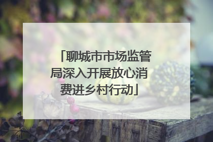 聊城市市场监管局深入开展放心消费进乡村行动