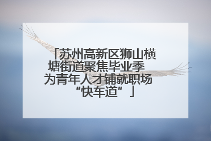 苏州高新区狮山横塘街道聚焦毕业季 为青年人才铺就职场“快车道”