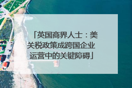 英国商界人士：美关税政策成跨国企业运营中的关键障碍