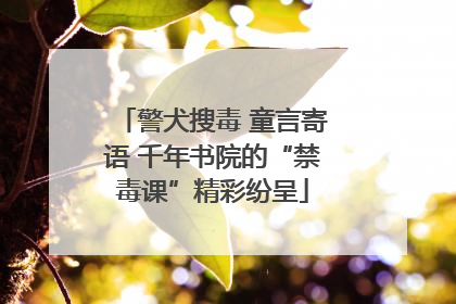 警犬搜毒 童言寄语 千年书院的“禁毒课”精彩纷呈
