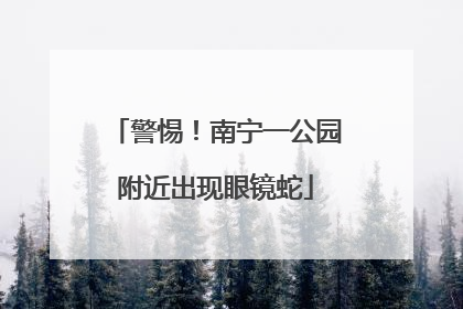 警惕！南宁一公园附近出现眼镜蛇