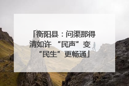 衡阳县：问渠那得清如许 “民声”变“民生”更畅通