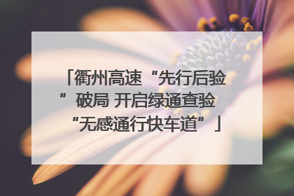 衢州高速“先行后验”破局 开启绿通查验“无感通行快车道”
